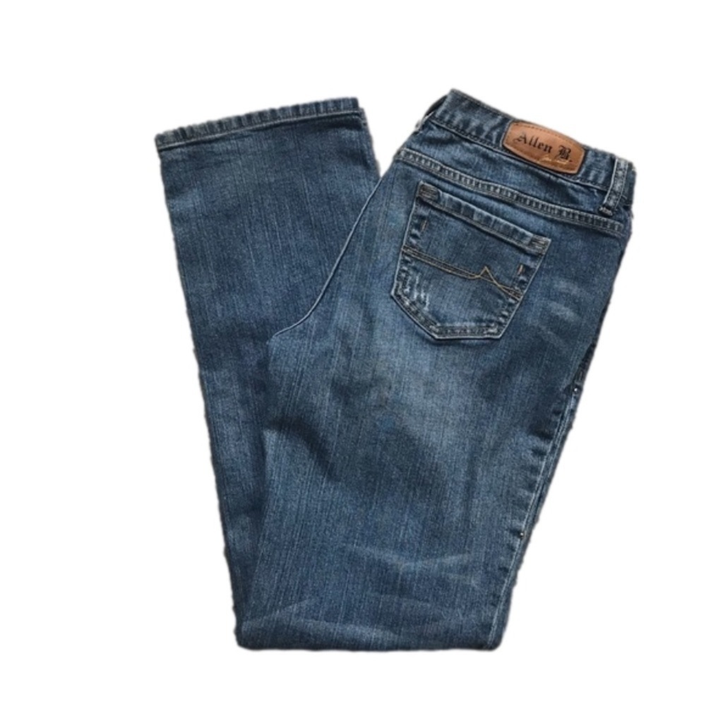 Allen B by Allen Schwartz distressed straight leg stretch jeans size 10